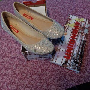 UnionBay Twinkle Women's Flats Size 7.5 Blush Pink Gem Studded Shimmery BNWB